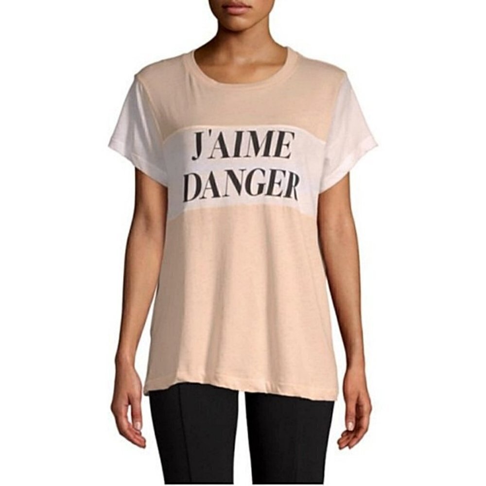 Wildfox J'aime Danger Graphic Tee Short Sleeve XS